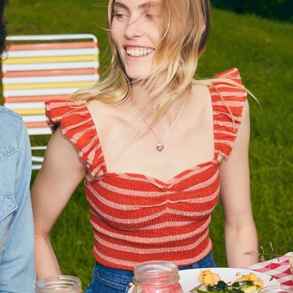 Free People | Hyde Flutter Sleeve Crop Top NWOT